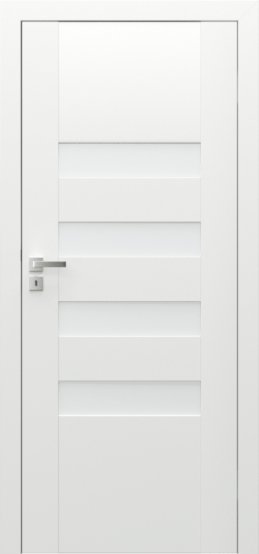 PORTA KONCEPT_H4_Okleina Portadecor_Biały_Osc. PSE_klamka Elegant Srebrny