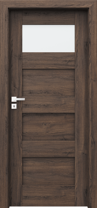 Verte PREMIUM_A1_Okleina Portasynchro 3d Dab Szkarłatny_Osc. Porta System_klamka Elegant Srebrny_REWERS