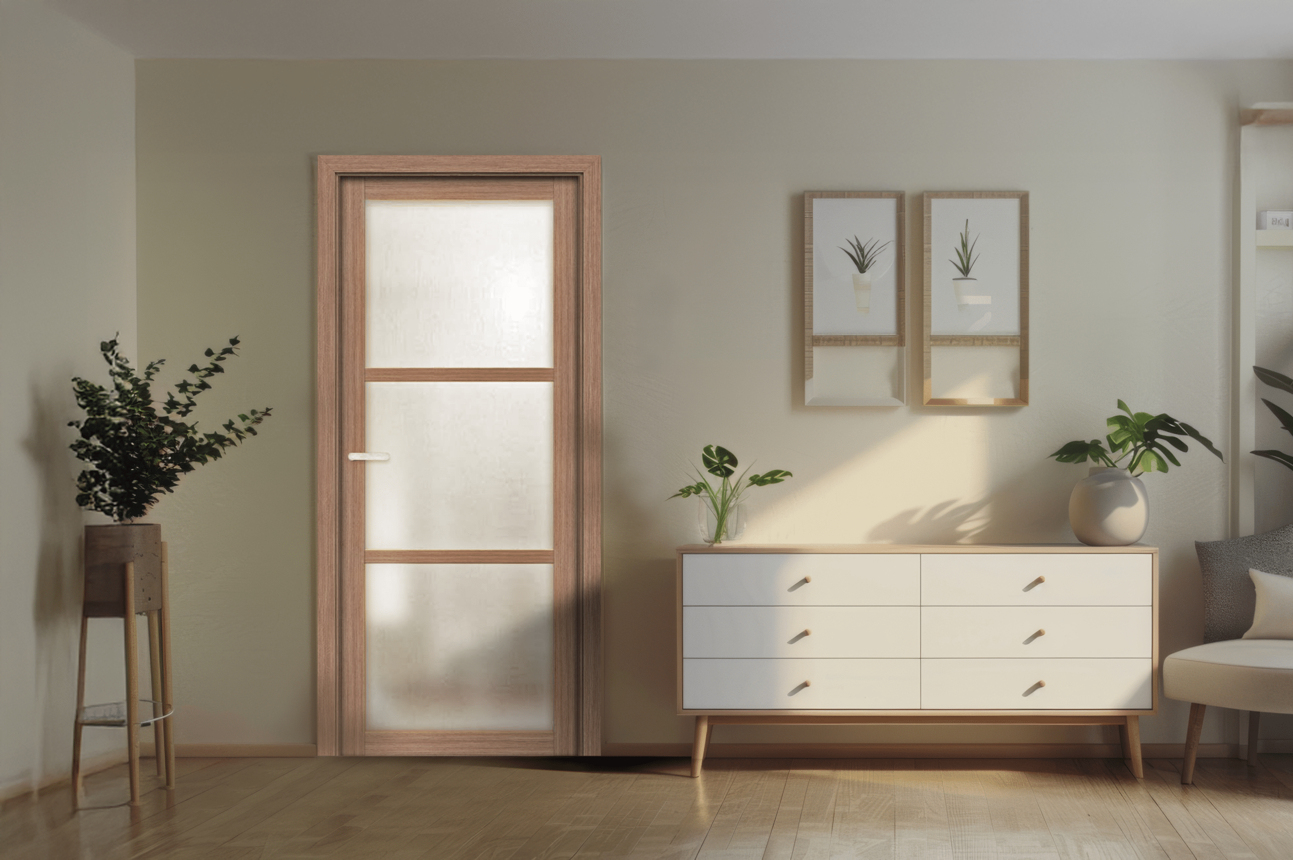 Ambient design interior living cu ușă de interio model VISIO Lux Pol-Skone